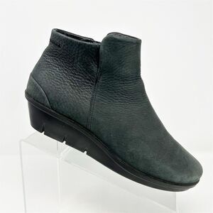 ECCO Skyler Black Leather Wedge Ankle Bootie Casual Boot Size 40 (US 9-9.5)